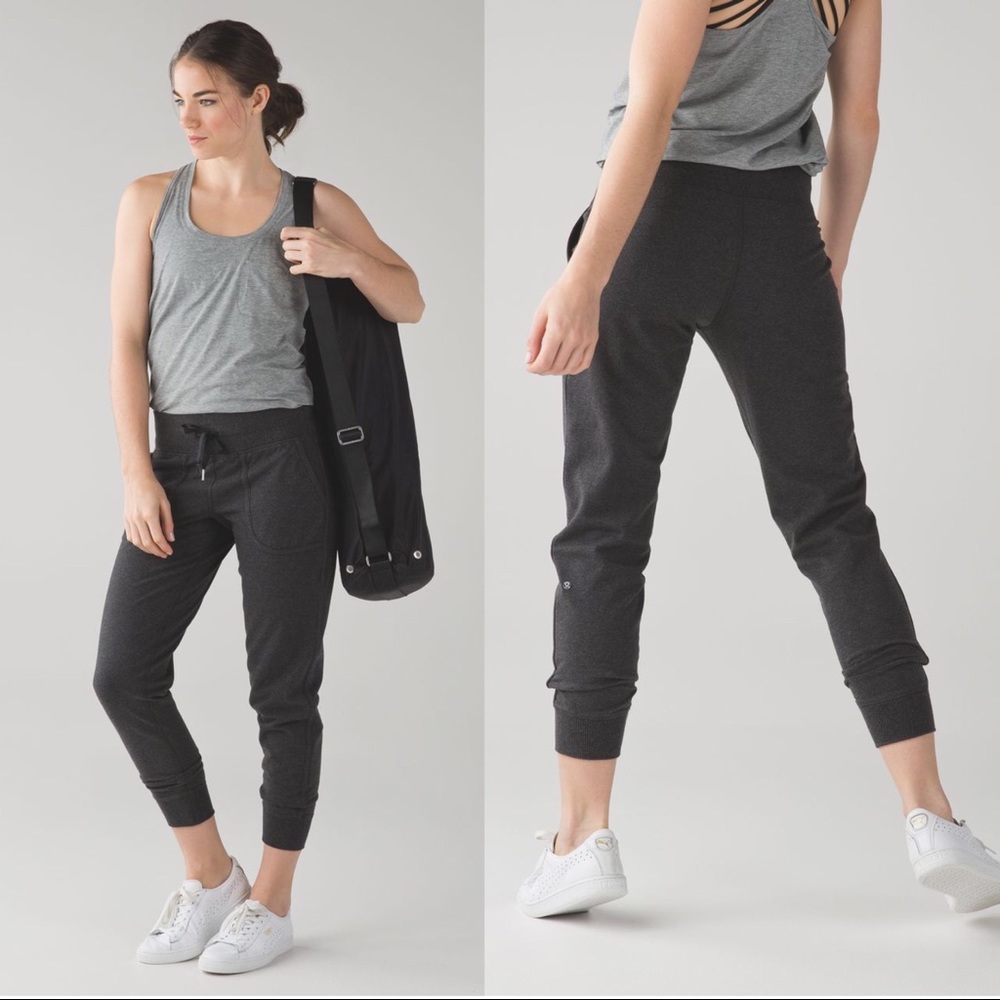 LULULEMON Comfy As Sweat French Terry Jogger Pants in Heathered Black Grey